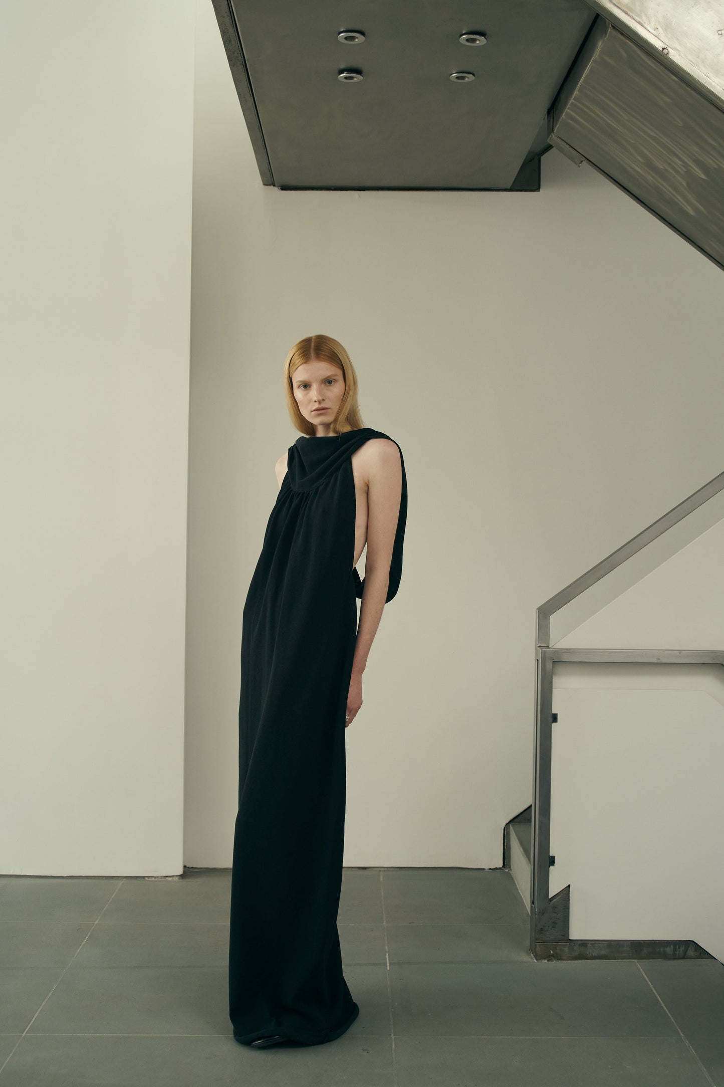 Priya Cowl Neck Gown in Cotton Nylon