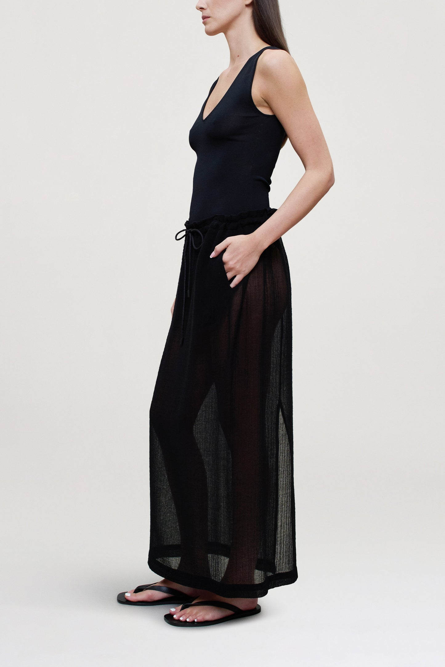 Portia V-Neck Bodysuit in Compact Viscose