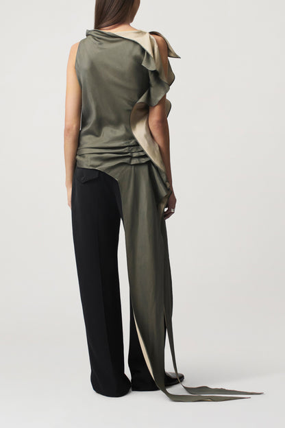 Elif Blouse in Two Tone Silk Viscose