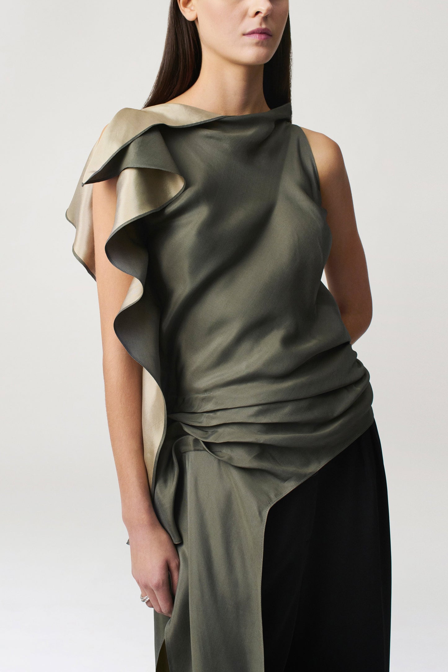 Elif Blouse in Two Tone Silk Viscose