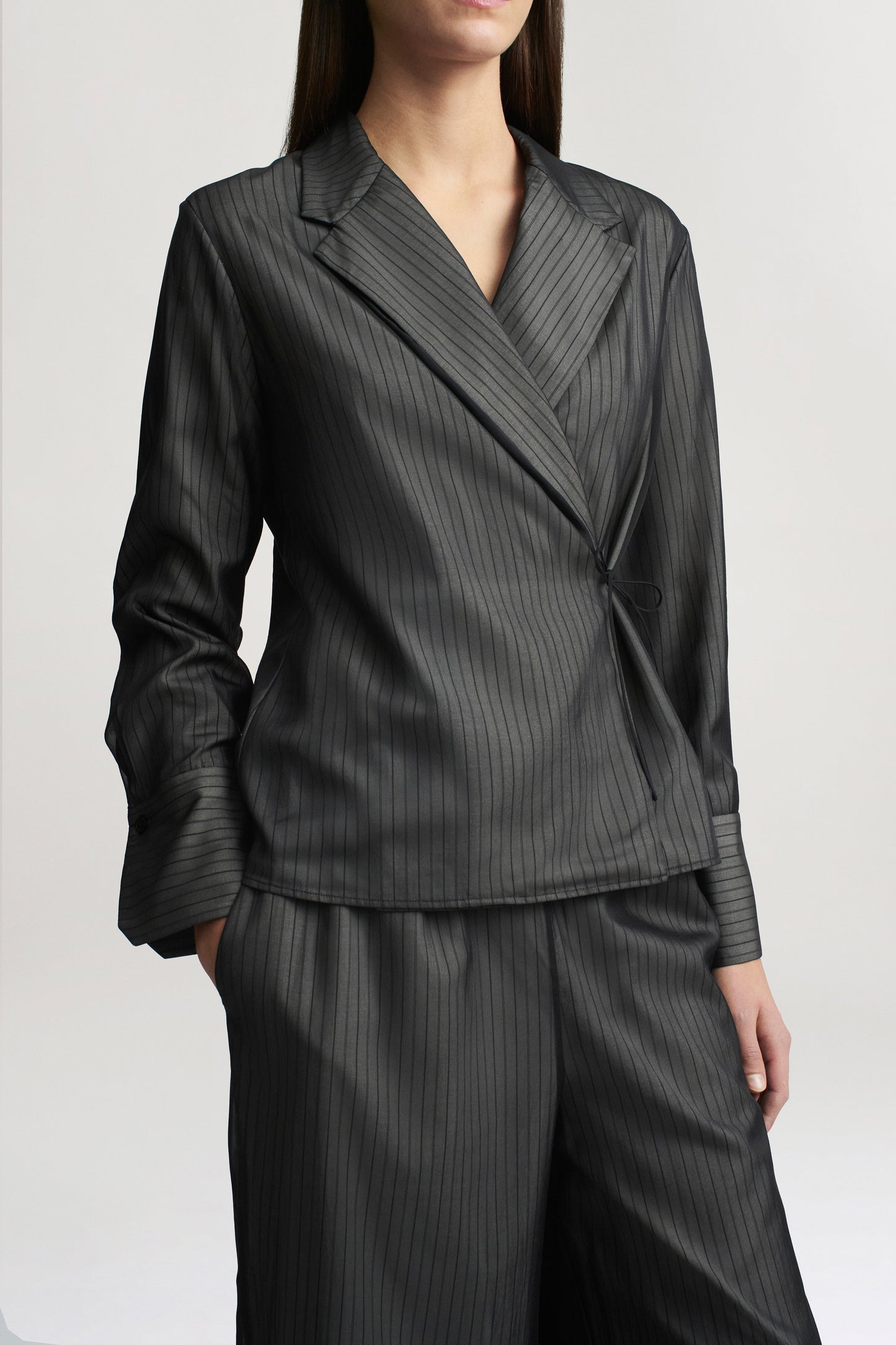 Jennie Evening Blouse in Trapped Poplin