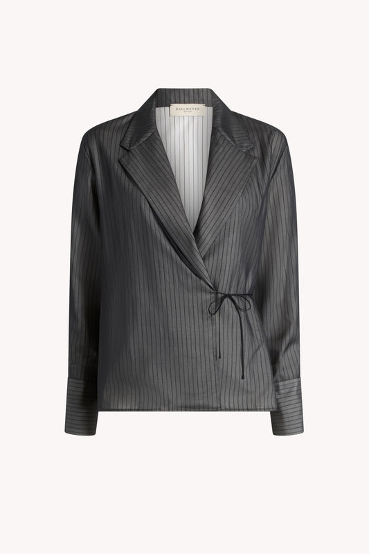 Jennie Evening Blouse in Trapped Poplin
