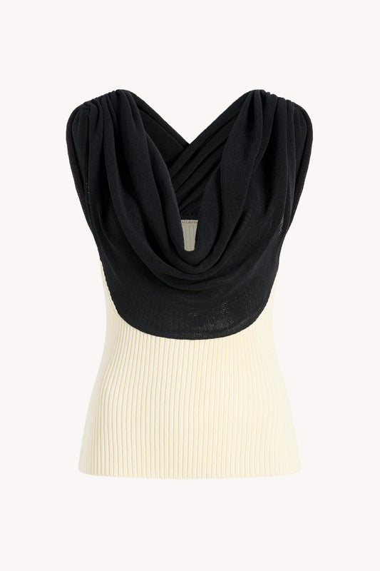 Meeka Cowl Neck Tank in Cotton Nylon