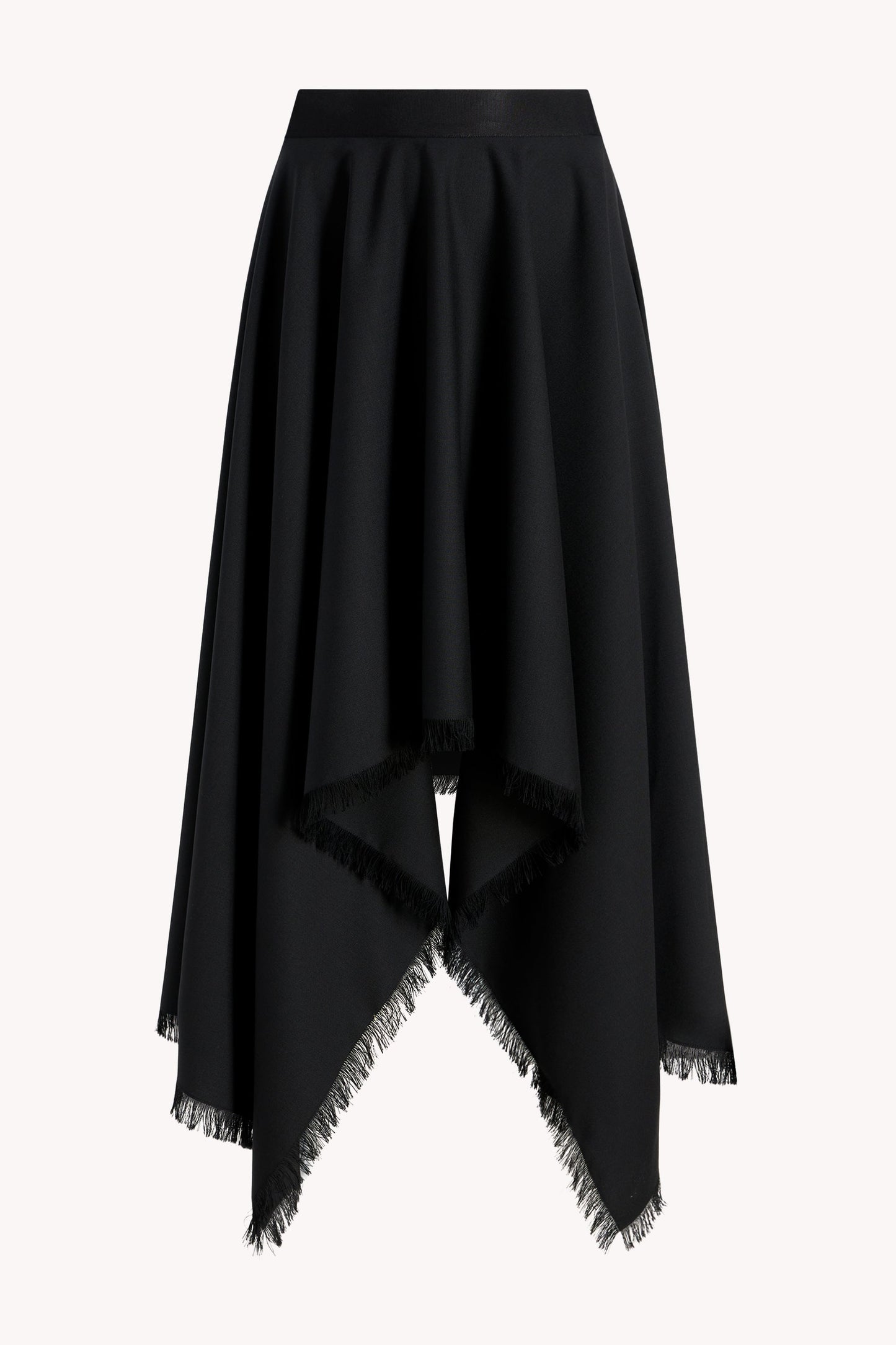 Felicity Cascade Skirt in Black Tropical Wool