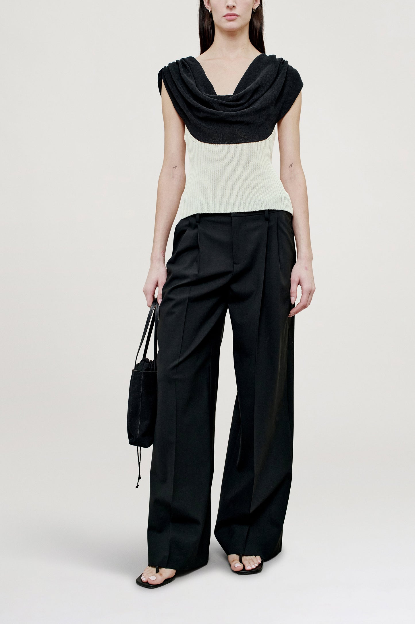 Meeka Cowl Neck Tank in Cotton Nylon