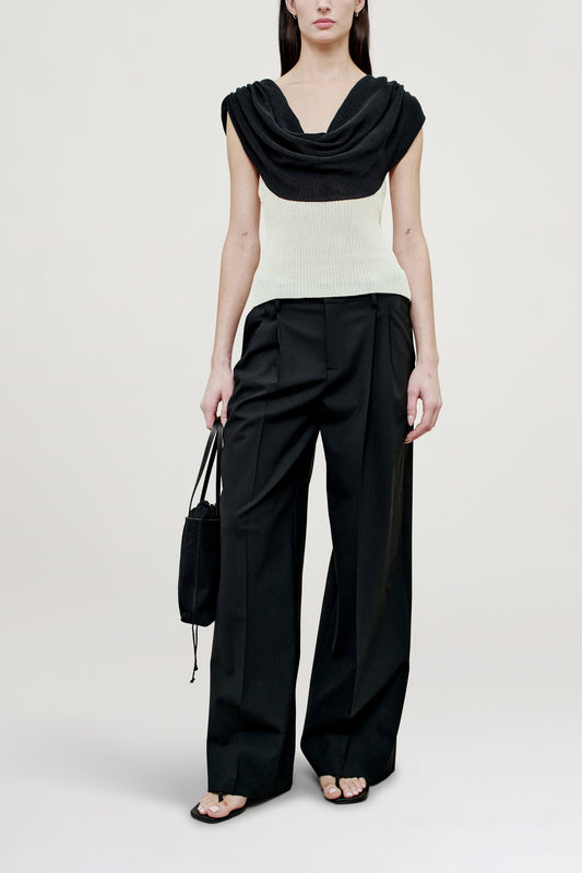 Meeka Cowl Neck Tank in Cotton Nylon
