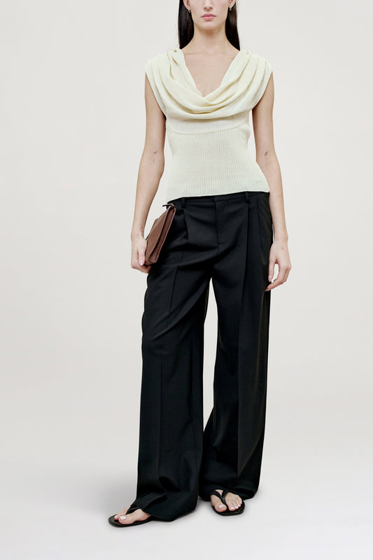 Meeka Cowl Neck Tank in Cotton Nylon