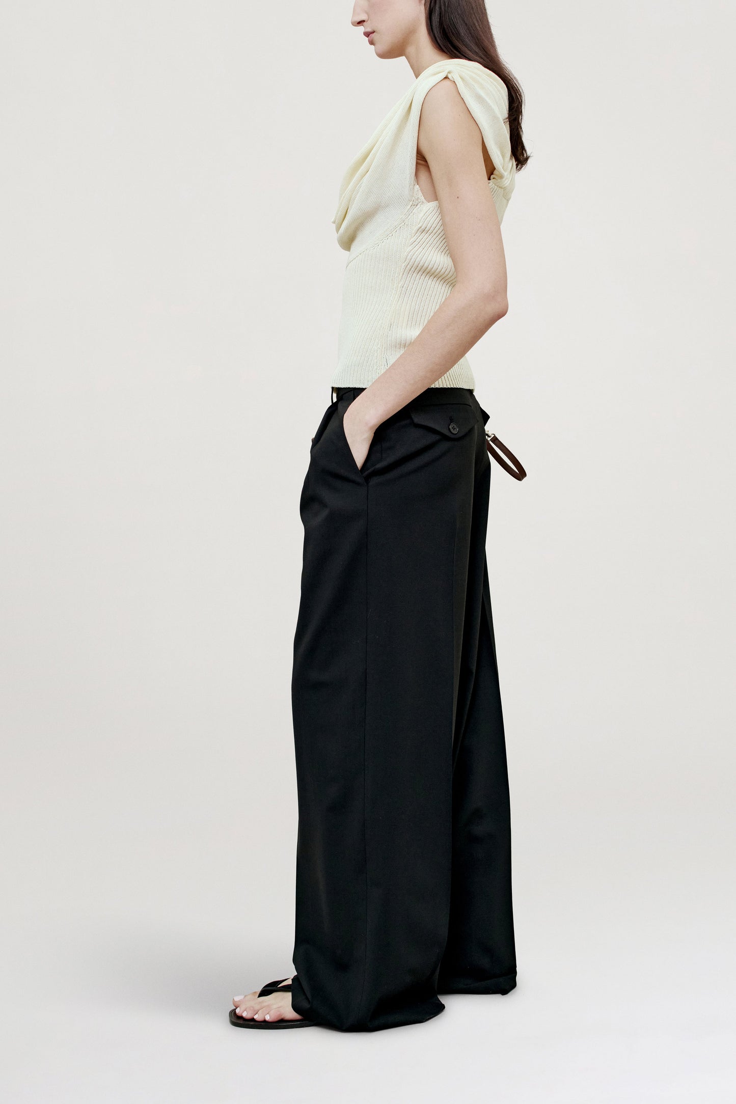 Meeka Cowl Neck Tank in Cotton Nylon