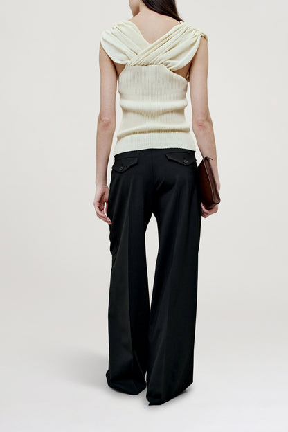 Meeka Cowl Neck Tank in Cotton Nylon